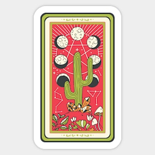 Mystical Desert Cactus Tarot Card Sticker